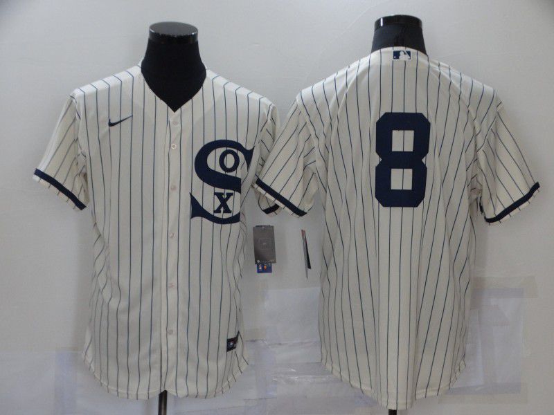 Men Chicago White Sox #8 No Name Cream stripe Dream version Elite Nike 2021 MLB Jersey->chicago white sox->MLB Jersey